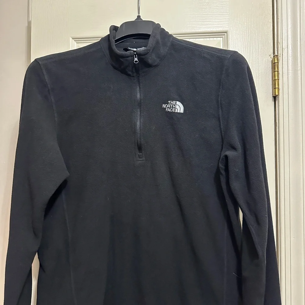 Men’s The North Face Black Fleece Pullover with partial zipper size L - Picture 1 of 2